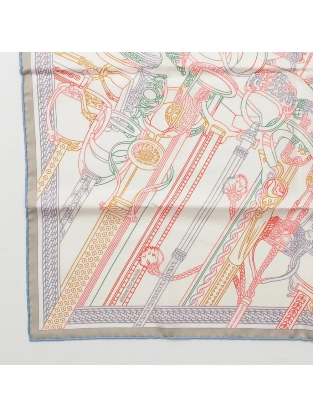 Hermes Carre Double Face 70 Silk Etrier's Performance Remix Scarf Multicolor